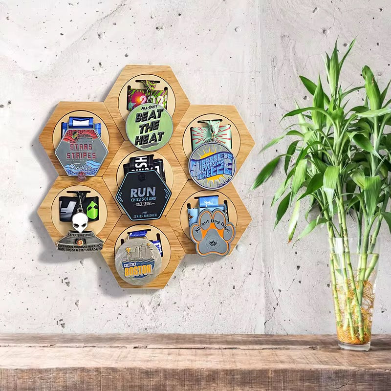 ERND – Wooden Hexagon Medal Holder | Single Medal Display | Perfect Gift