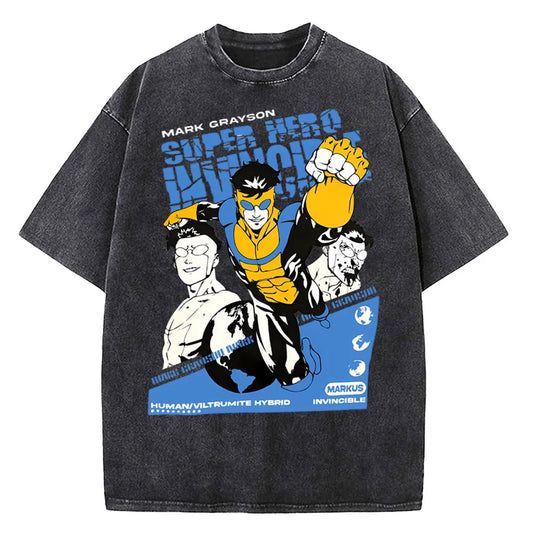Invincible "Super Hero" Oversized Pump Cover Washed Tee